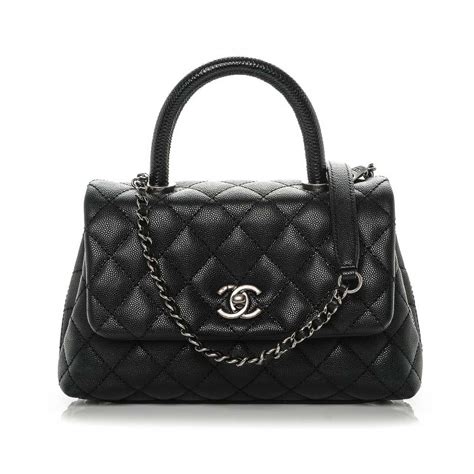 chanel mini caviar top handle|Mini Flap Bag with Top Handle .